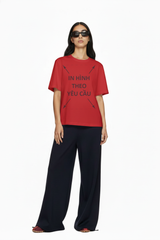 Áo Thun Nam Nữ Unisex Đỏ Cotton Cao Cấp 260gsm_IN THEO YÊU CẦU