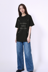 Áo Thun Nam Nữ Raplan Boxy - Fit Đen Cotton Premium 260gsm_IN THEO YÊU CẦU