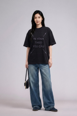 Áo Thun Nam Nữ Bold Oversized Đen Heavy Weight 310gsm_IN THEO YÊU CẦU