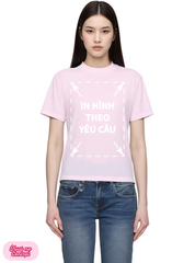 Áo Thun Nữ BABY TEE Hồng Premium Rib Cotton 260gsm_IN THEO YÊU CẦU