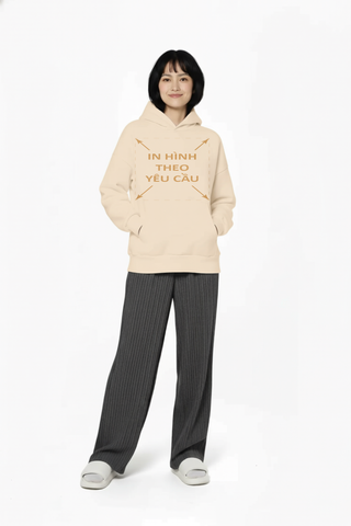 Áo Hoodie Nam Nữ Kem Oversized Boxy - Fit Heavy Weight Terry 450gsm_IN THEO YÊU CẦU