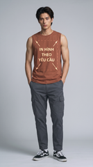 Áo Sát Nách Nam Nữ Nâu Tank Top Cotton Spandex 180gsm_IN THEO YÊU CẦU