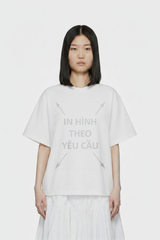 Áo Thun Nam Nữ Boxy - Fit Oversized Trắng Cotton Local 235gsm_IN THEO YÊU CẦU