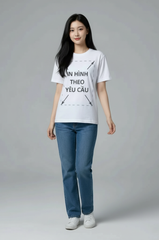 Áo Thun Nam Nữ Unisex Trắng Cotton Spandex 180gsm_IN THEO YÊU CẦU