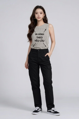 Áo Sát Nách Nam Nữ Xám Tank Top Cotton Spandex 180gsm_IN THEO YÊU CẦU