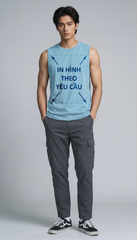 Áo Sát Nách Nam Nữ Tank Top Xanh Cotton Spandex 180gsm_IN THEO YÊU CẦU