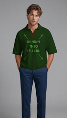 Áo POLO Tay Ngắn Nam Nữ Xanh Lá Boxy Supersized Diamond Cotton 250gsm_IN THEO YÊU CẦU