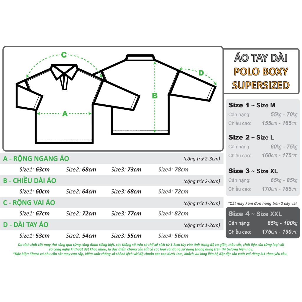 Áo POLO Tay Dài Nam Nữ Boxy Supersized Diamond Cotton 250gsm_TRƠN