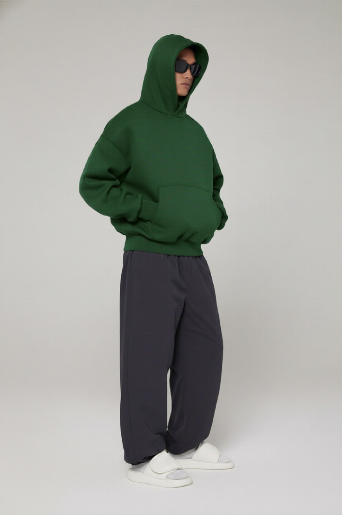 Áo Hoodie Nam Nữ Oversized Boxy - Fit  Super Fleece 400gsm_TRƠN