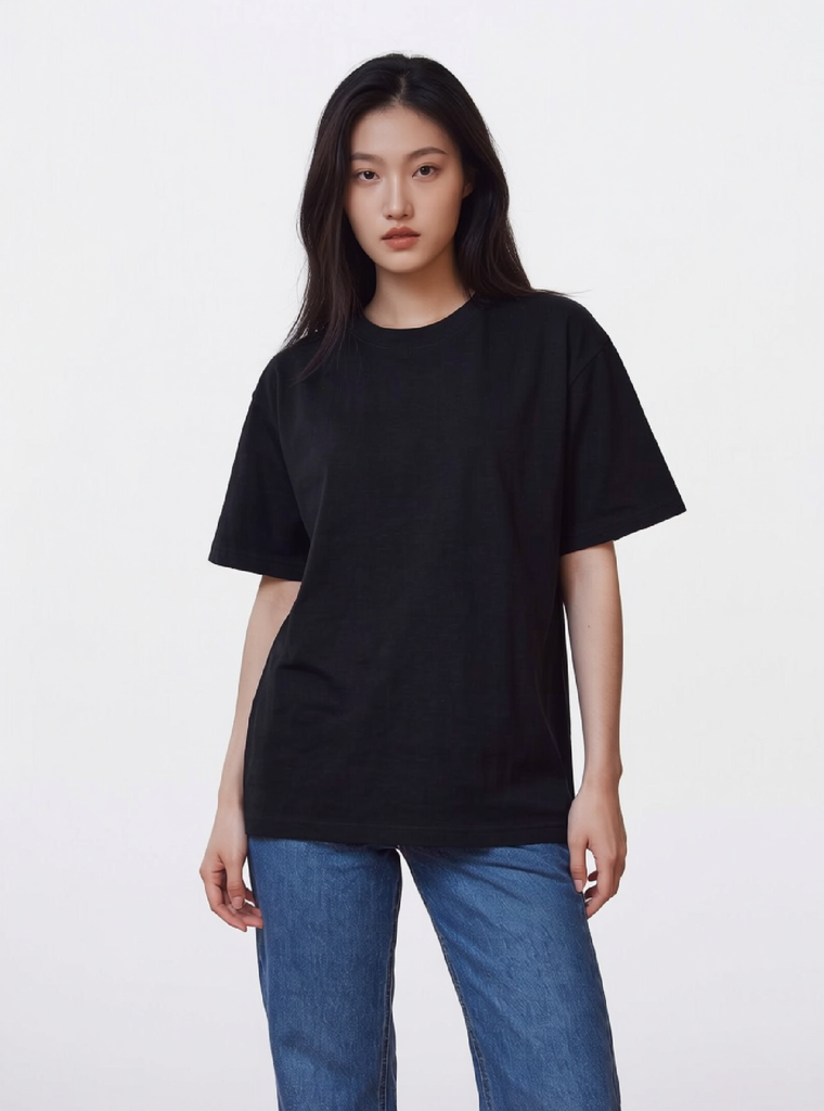 Áo Thun Nam Nữ Regular Unisex Cotton Premium 260gsm_TRƠN