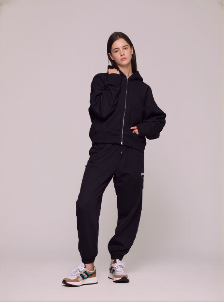 Áo Hoodie Zip Nam Nữ Unisex Basic Super Terry 380gsm_TRƠN