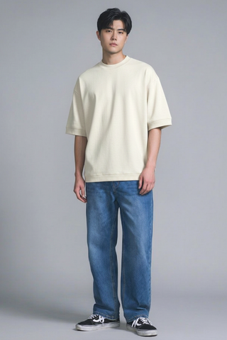Áo Thun Nam Nữ Boxy Oversized Plus Terry 350gsm_TRƠN