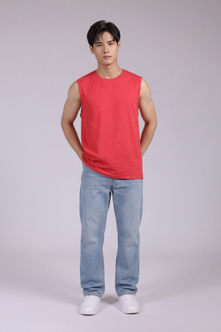 Áo Sát Nách Nam Nữ Tank Top Cá Sấu Cotton 250gsm_TRƠN