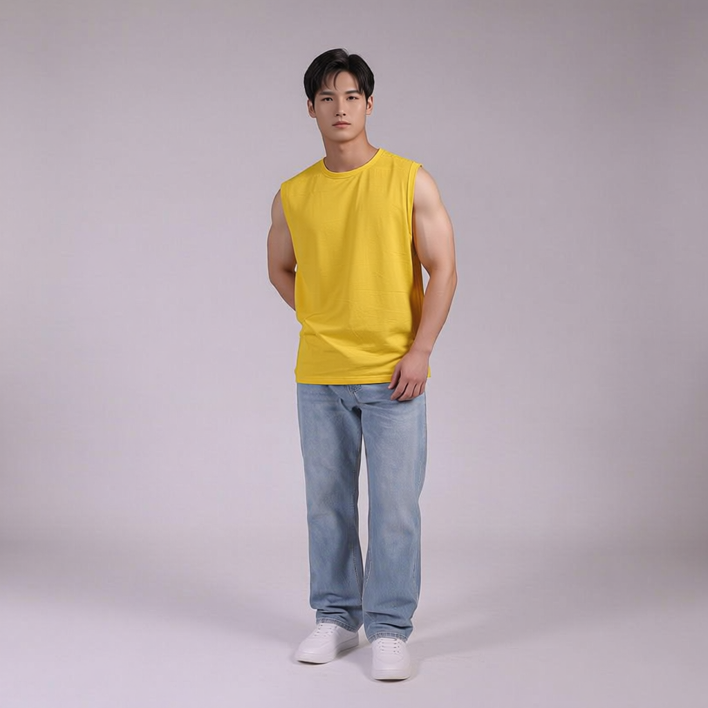 Áo Sát Nách Nam Nữ Tank Top Cá Sấu Cotton 250gsm_TRƠN