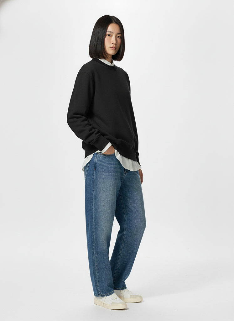 Áo Sweater Nam Nữ Unisex Basic Heavy Weight Terry 450gsm_TRƠN