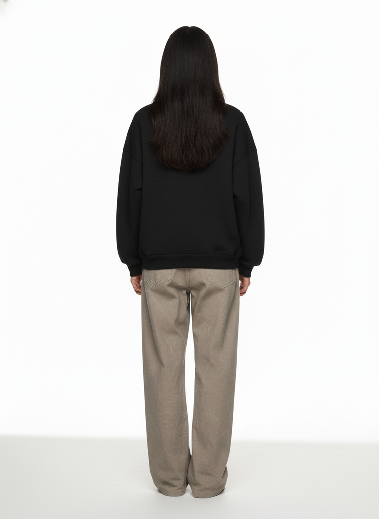 Áo Sweater Nam Nữ Oversized Boxy - Fit Heavy Weight Terry 450gsm_TRƠN