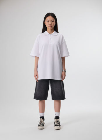 Áo POLO Nam Nữ Unisex Oversized Diamond Cotton 250gsm_TRƠN