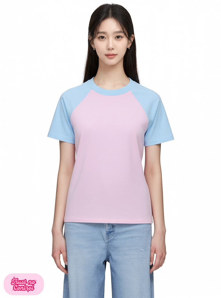 Áo Thun Raplan BABY TEE Nữ  Xanh Hồng Rib Cotton 230gsm_IN THEO YÊU CẦU