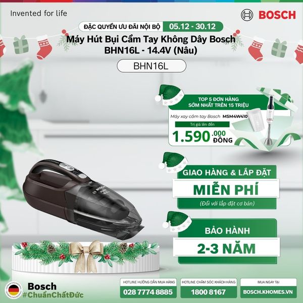 Máy hút bụi cầm tay không dây Bosch BHN16L 14.4V - Nâu