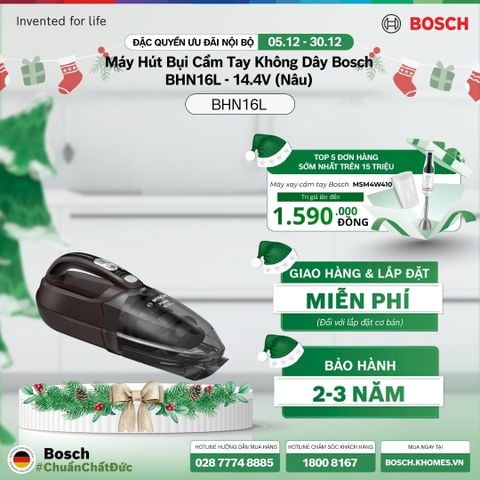 Máy hút bụi cầm tay không dây Bosch BHN16L 14.4V - Nâu
