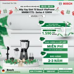 Máy xay sinh tố Bosch VitaPower Series 4 1200W MMB6177S màu bạc