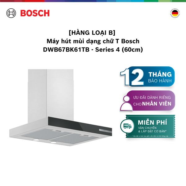 [HÀNG LOẠI B] Máy hút mùi dạng chữ T Bosch DWB67BK61TB - Series 4 (60cm)