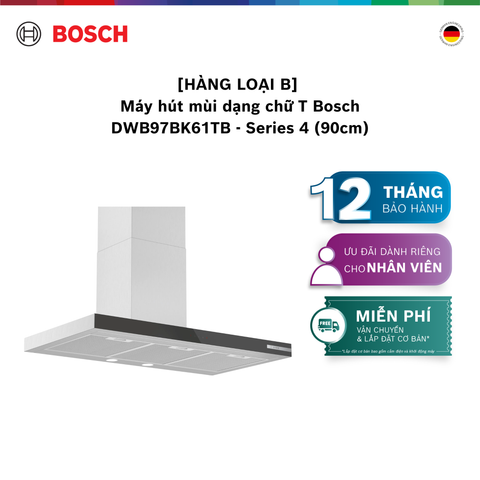 [HÀNG LOẠI B] Máy hút mùi dạng chữ T Bosch DWB97BK61TB - Series 4 (90cm)