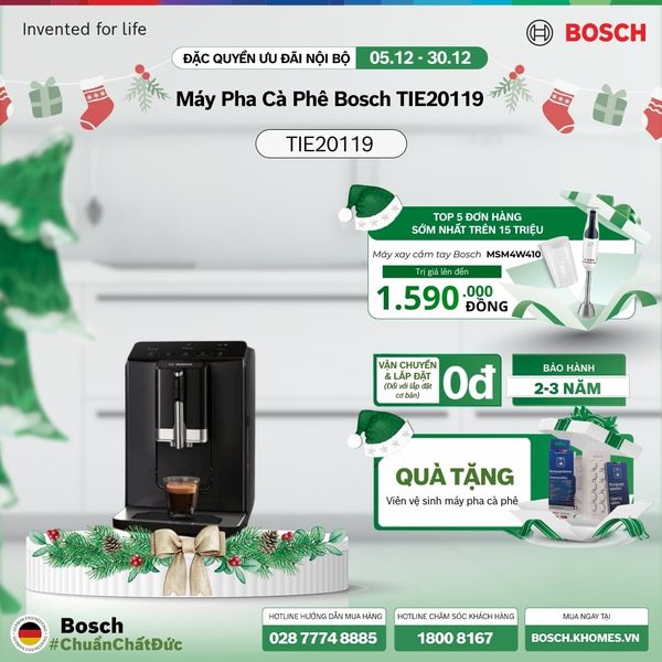 [Tặng viên vệ sinh máy pha cà phê] Máy Pha Cà Phê Tự Động Bosch TIE20119 - Series 2