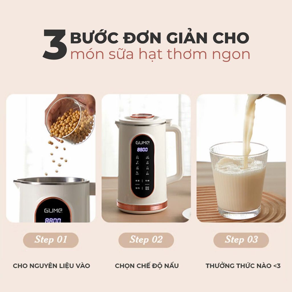 Máy làm sữa hạt mini Pro GUME Hàn Quốc - MSB-02 - Bảo Hành 12 Tháng