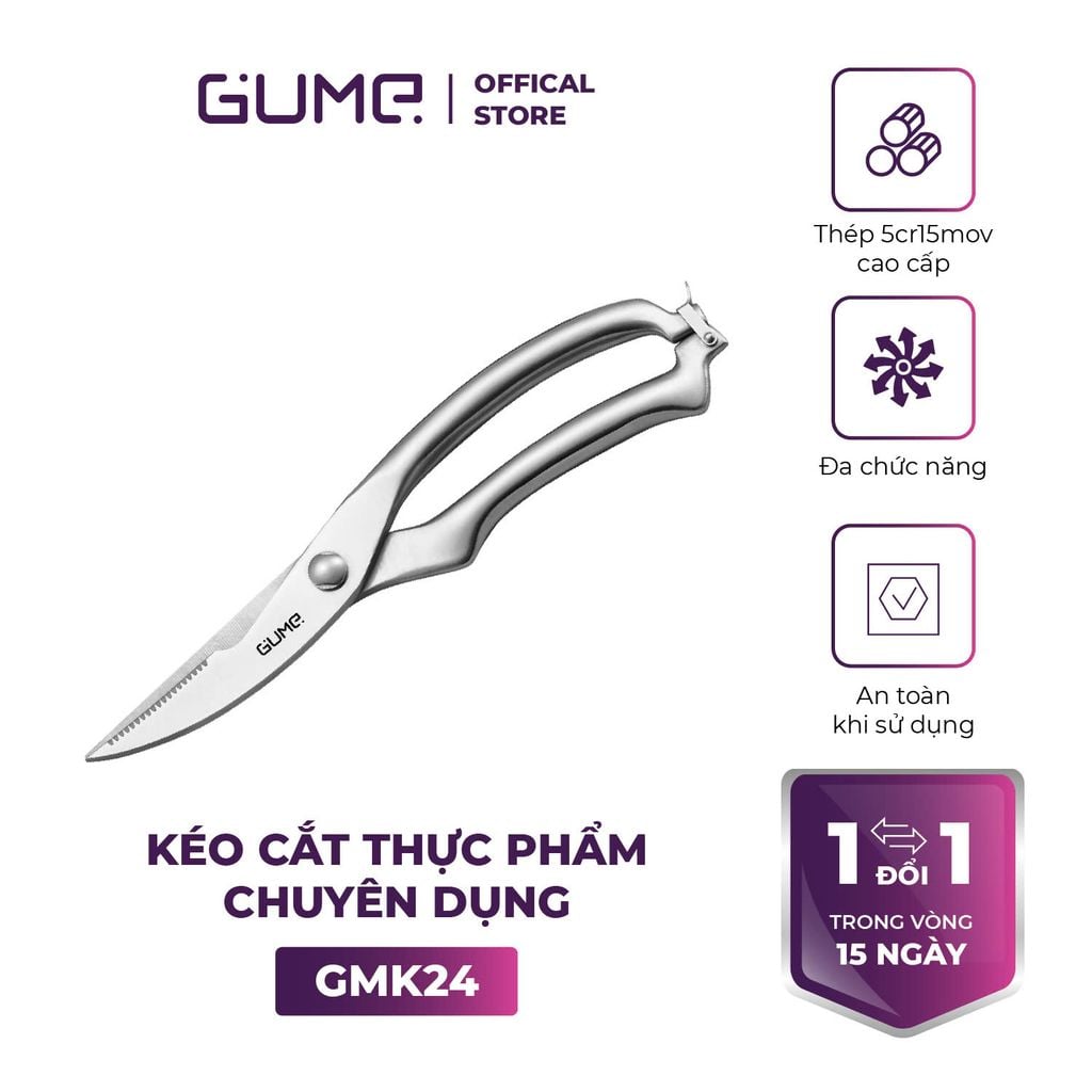 Kéo Cắt Thực Phẩm Chuyên Dụng GUME KOREA GMK24 Chính hãng - Bảo Hành 1 Đổi 1 Trong 15 Ngày