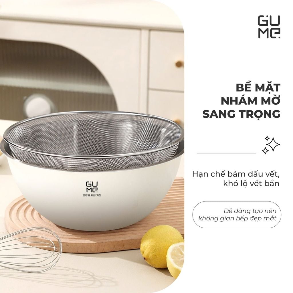 Bộ Rổ Chậu Inox 304 Gume GM - DR0025 Size 25cm