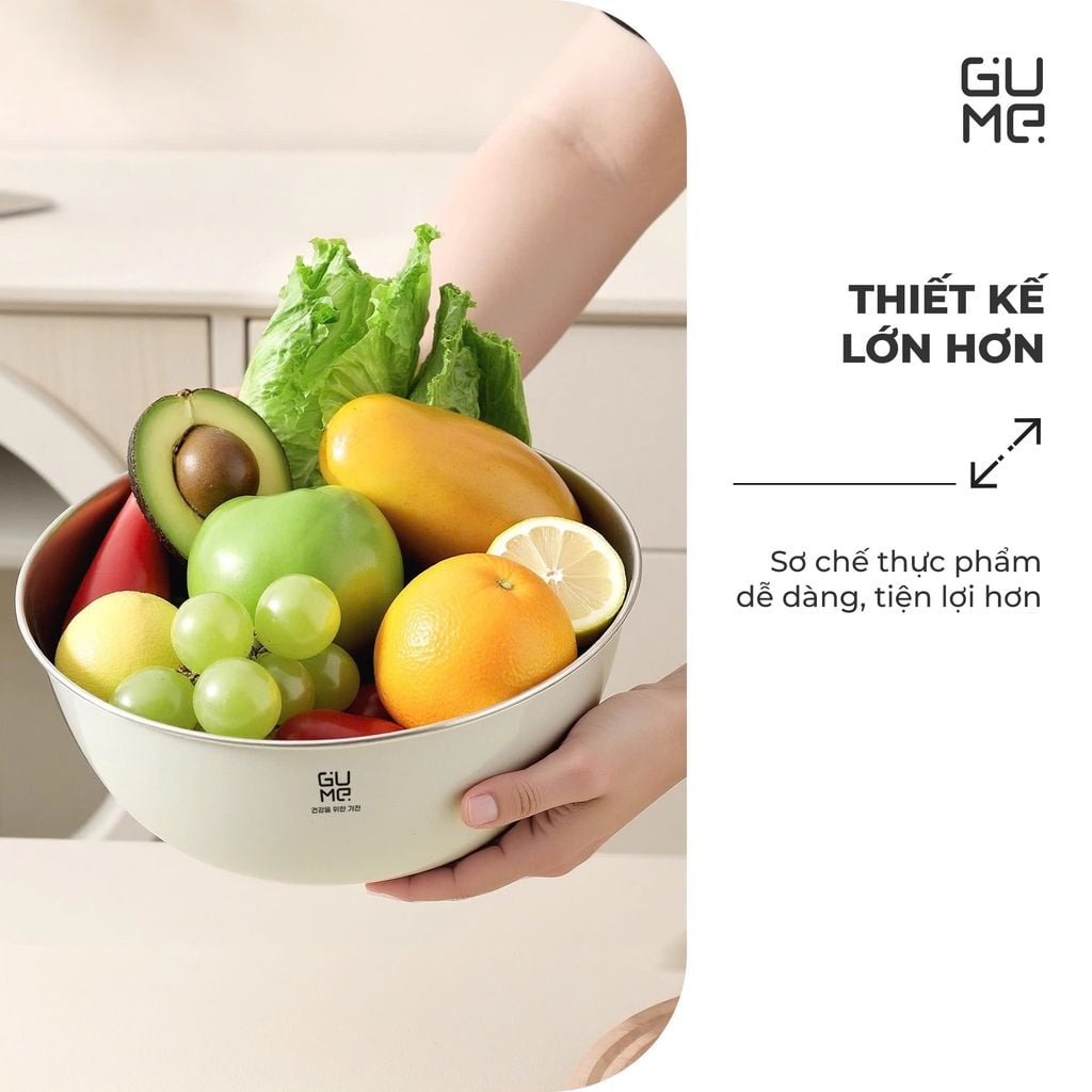 Bộ Rổ Chậu Inox 304 Gume GM - DR0025 Size 25cm