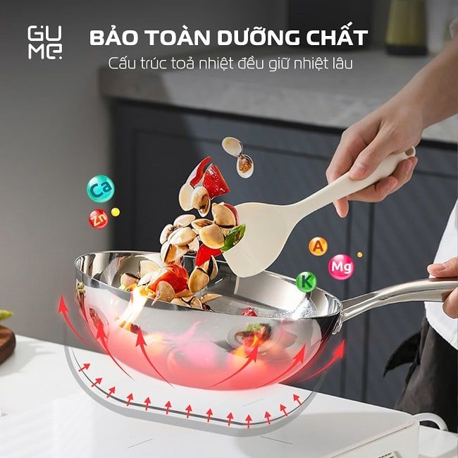 Chảo Nguyên Khối Sâu Lòng Inox 18/10 Gume Trimax GM-W1524 - Bảo hành 1 đổi 1 trong 15 ngày