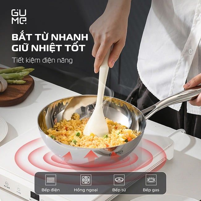 Chảo Nguyên Khối Sâu Lòng Inox 18/10 Gume Trimax GM-W1524 - Bảo hành 1 đổi 1 trong 15 ngày