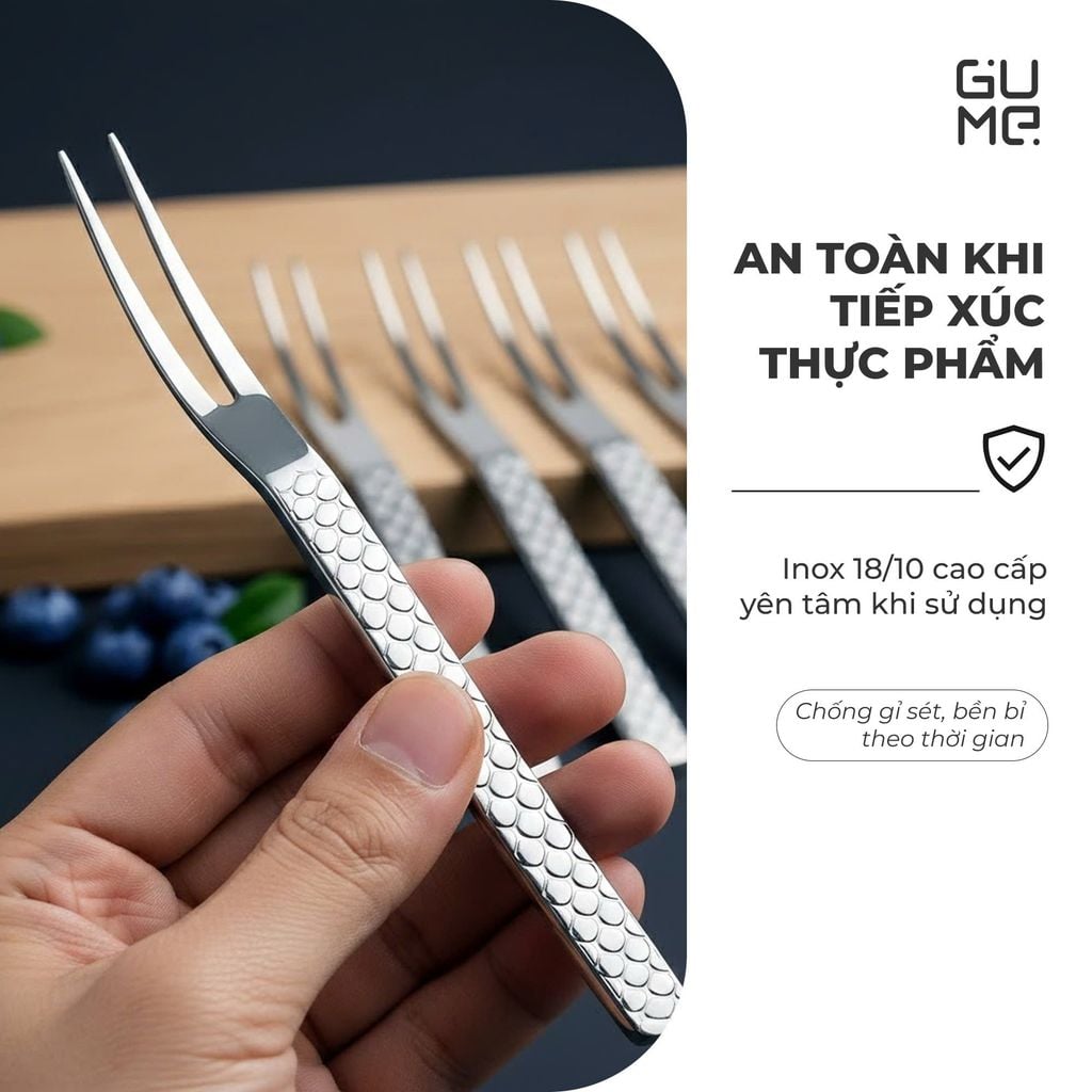 Bộ 6 Nĩa Hoa Quả Inox 18/10 Gume GM - D2117