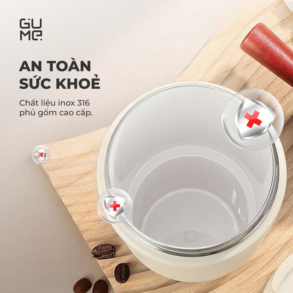 Cốc giữ nhiệt inox 316 phủ gốm GUME KOREA GM-F3301 - Bảo hành 1 đổi 1 trong 15 ngày