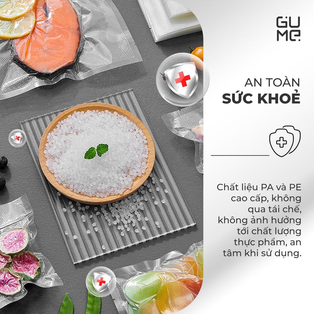Túi Hút Chân Không Thực Phẩm 1 Mặt Nhám Gume
