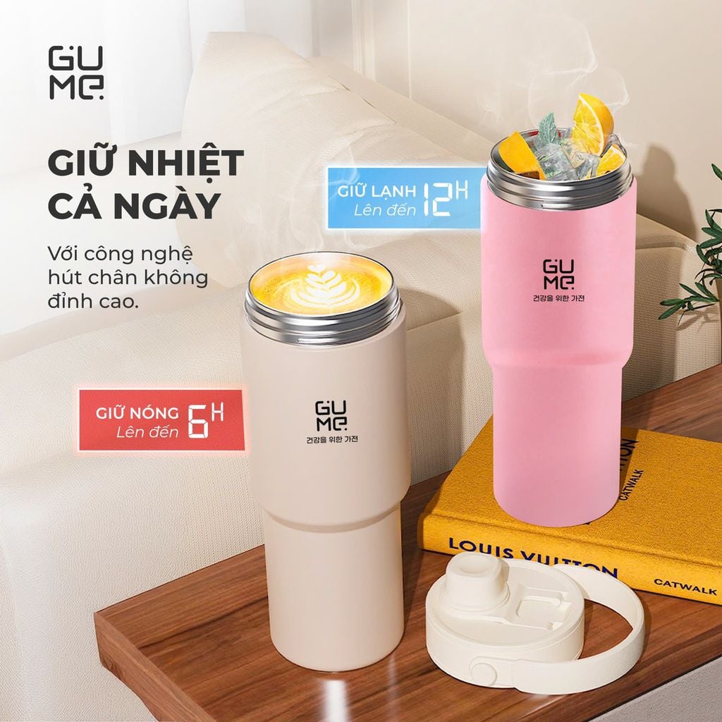 Cốc giữ nhiệt inox 316 phủ gốm GUME KOREA GM-F3301 - Bảo hành 1 đổi 1 trong 15 ngày