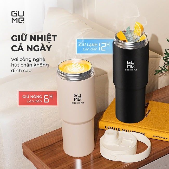 Cốc giữ nhiệt inox 316 phủ gốm GUME KOREA GM-F3301 - Bảo hành 1 đổi 1 trong 15 ngày