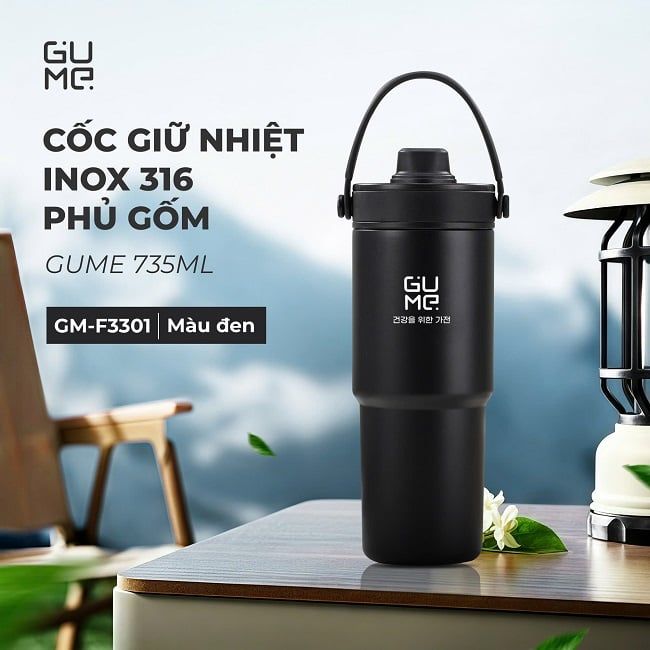 Cốc giữ nhiệt inox 316 phủ gốm GUME KOREA GM-F3301 - Bảo hành 1 đổi 1 trong 15 ngày