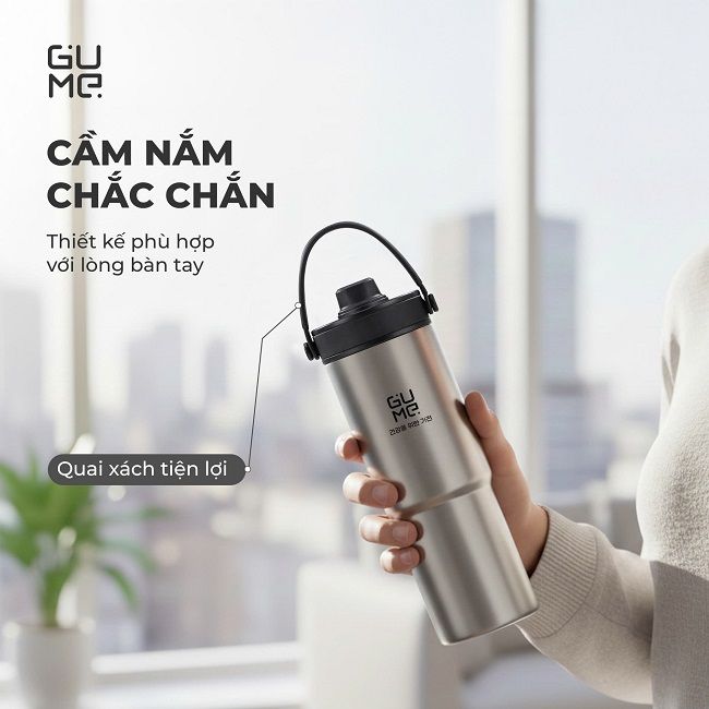 Cốc giữ nhiệt inox 316 phủ gốm GUME KOREA GM-F3301 - Bảo hành 1 đổi 1 trong 15 ngày