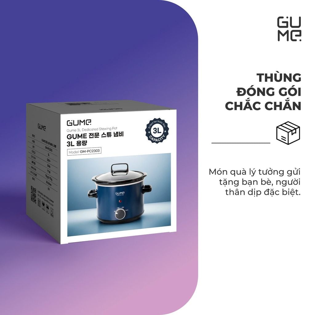 Nồi Kho Hầm Chuyên Dụng Gume Dung Tích 3L GM - PC2303