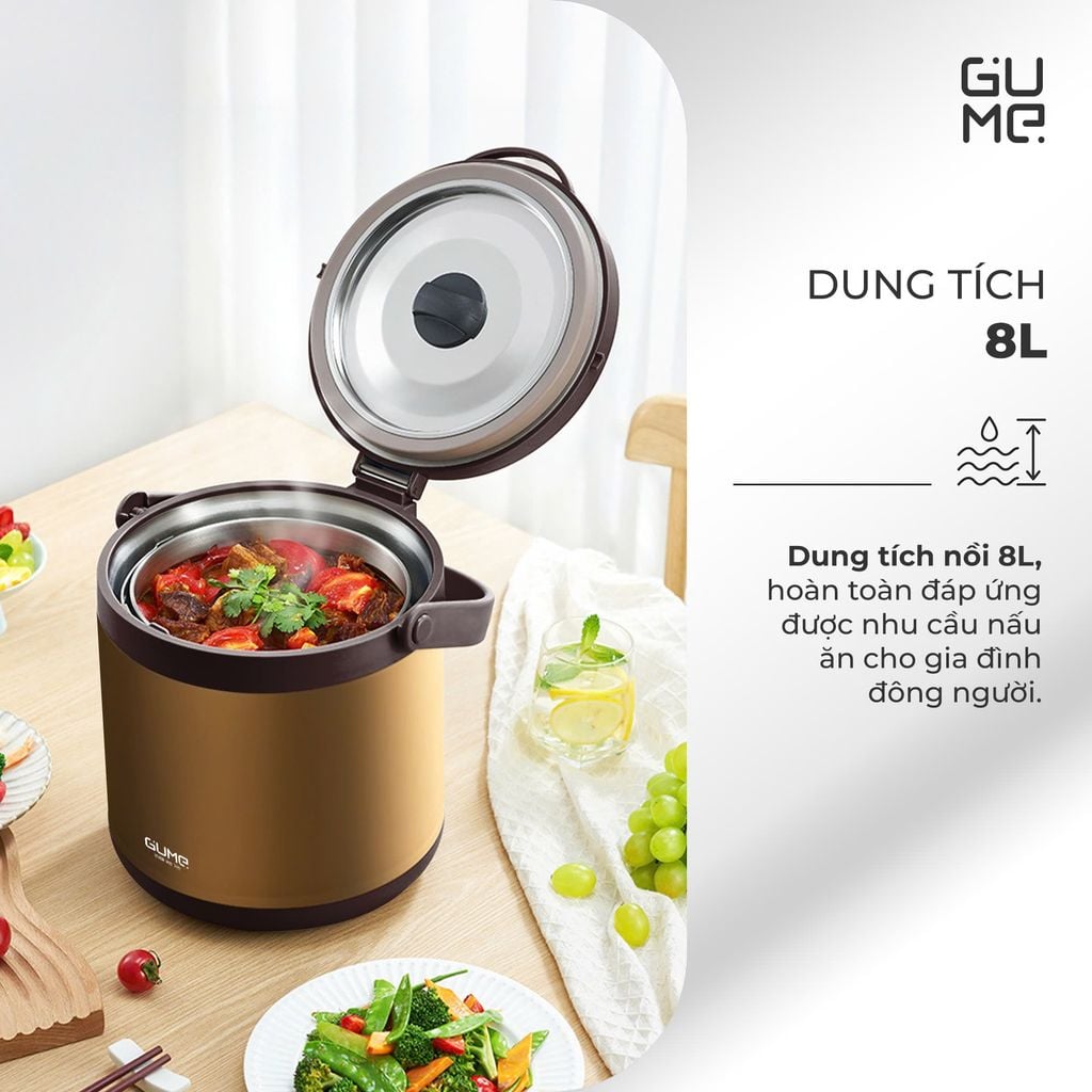 Nồi Ủ Chân Không 8L Plus Gume
