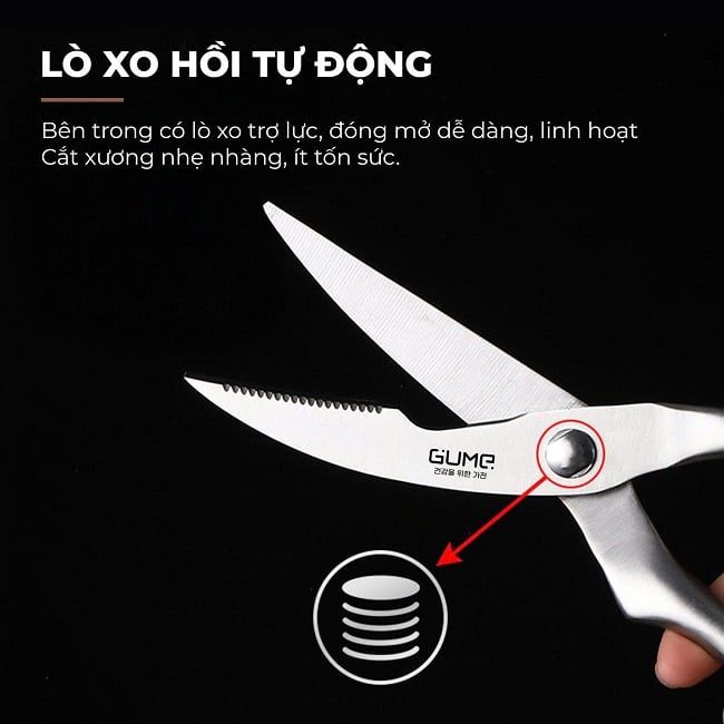 Kéo Cắt Thực Phẩm Chuyên Dụng GUME KOREA GMK24 Chính hãng - Bảo Hành 1 Đổi 1 Trong 15 Ngày