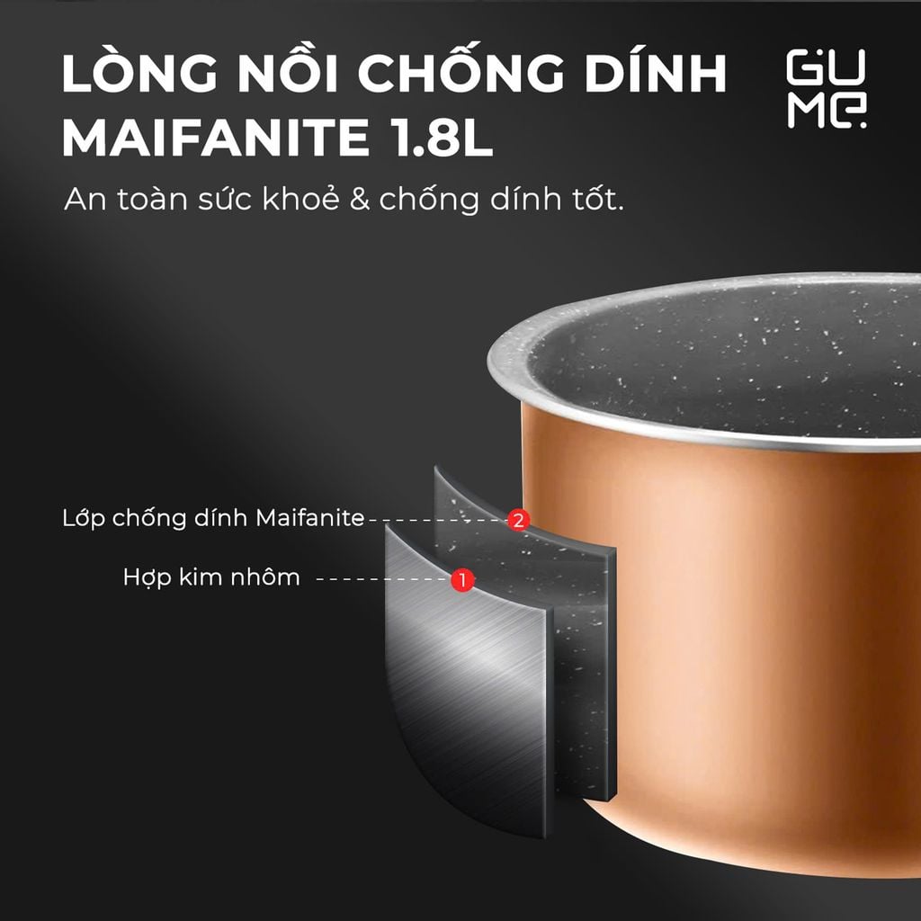 Nồi Cơm Điện Gume 1.8L GM - RC1261G