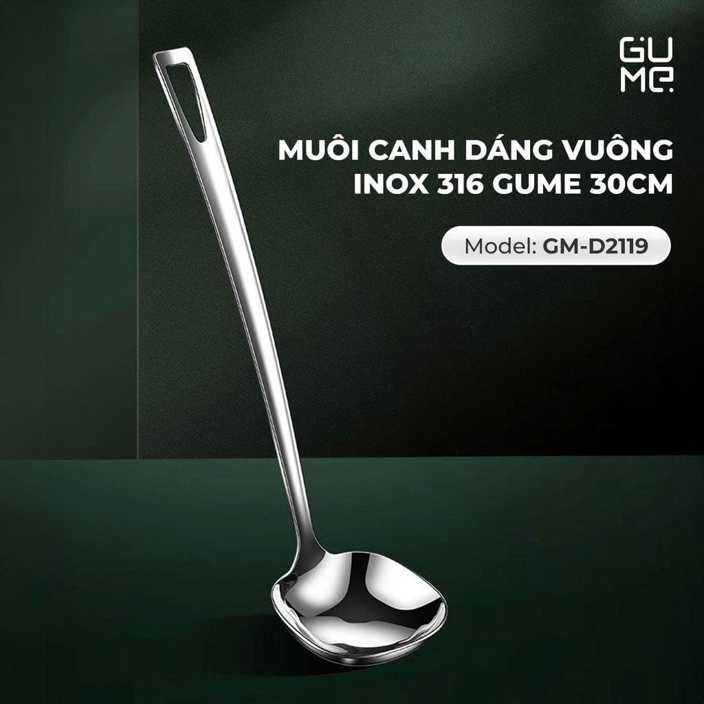 Muôi Canh Dáng Vuông Inox 316 Gume GM - D2119