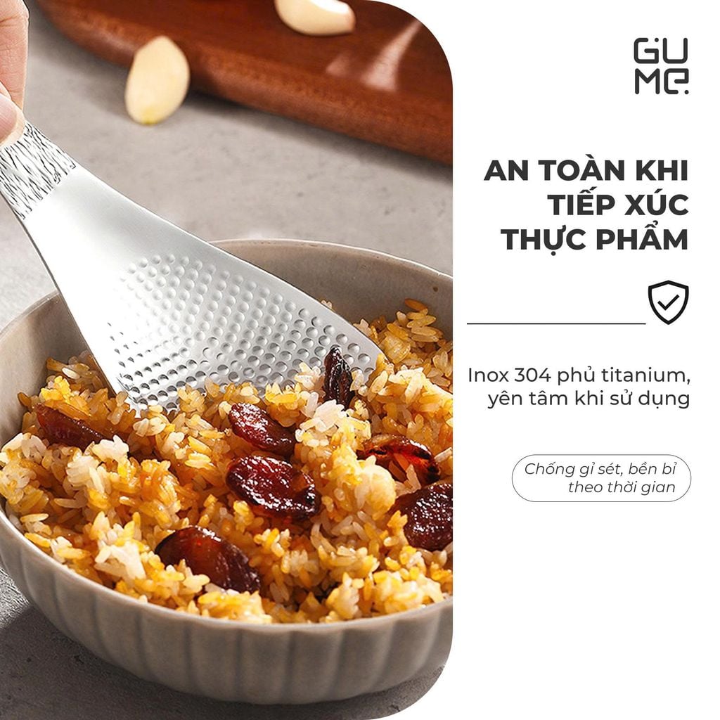 Muôi Xới Cơm Inox Phủ Titanium Cao Cấp Gume GM-D2116