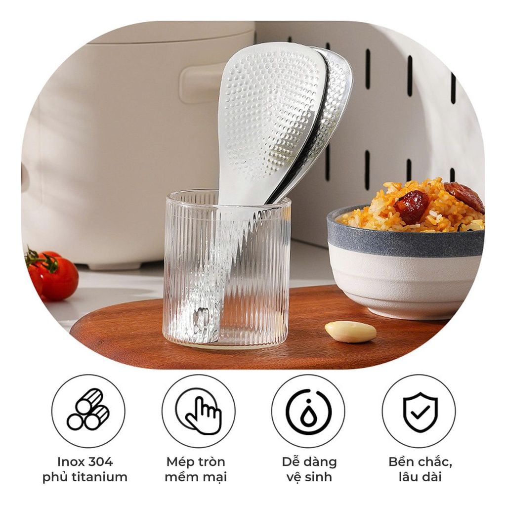 Muôi Xới Cơm Inox Phủ Titanium Cao Cấp Gume GM-D2116