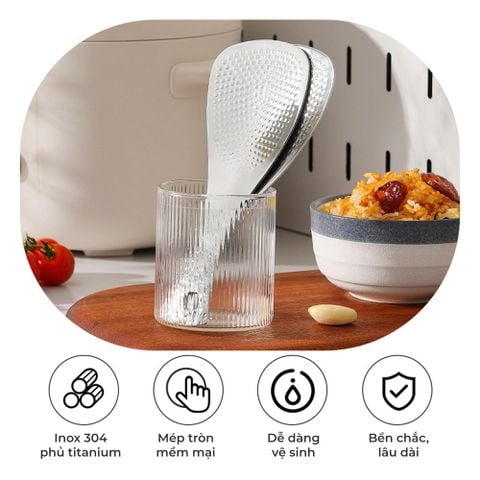  Muôi Xới Cơm Inox Phủ Titanium Cao Cấp Gume GM-D2116 