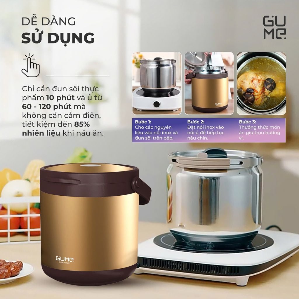 Nồi Ủ Chân Không 8L Plus Gume